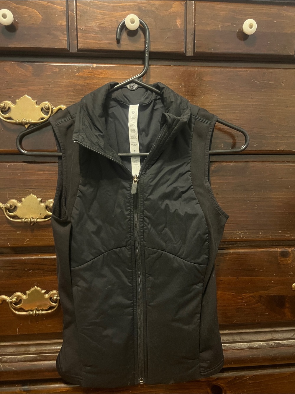 Lululemon Athetics Push Your Pace Vest Black Quilted Sleeveless Vest